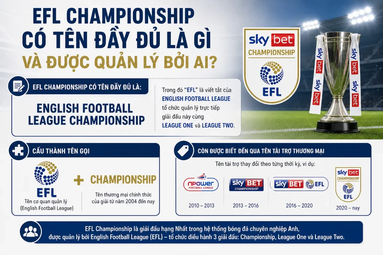 Hệ thống nhận diện thương hiệu và logo chính thức của giải đấu EFL Championship