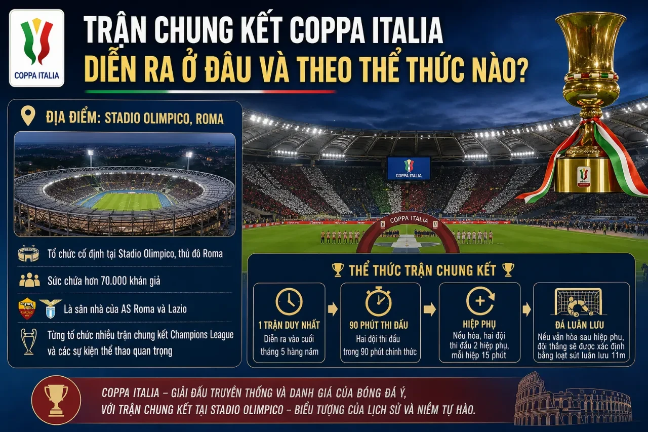 Khán đài Stadio Olimpico cuồng nhiệt trong trận chung kết cúp quốc gia Ý