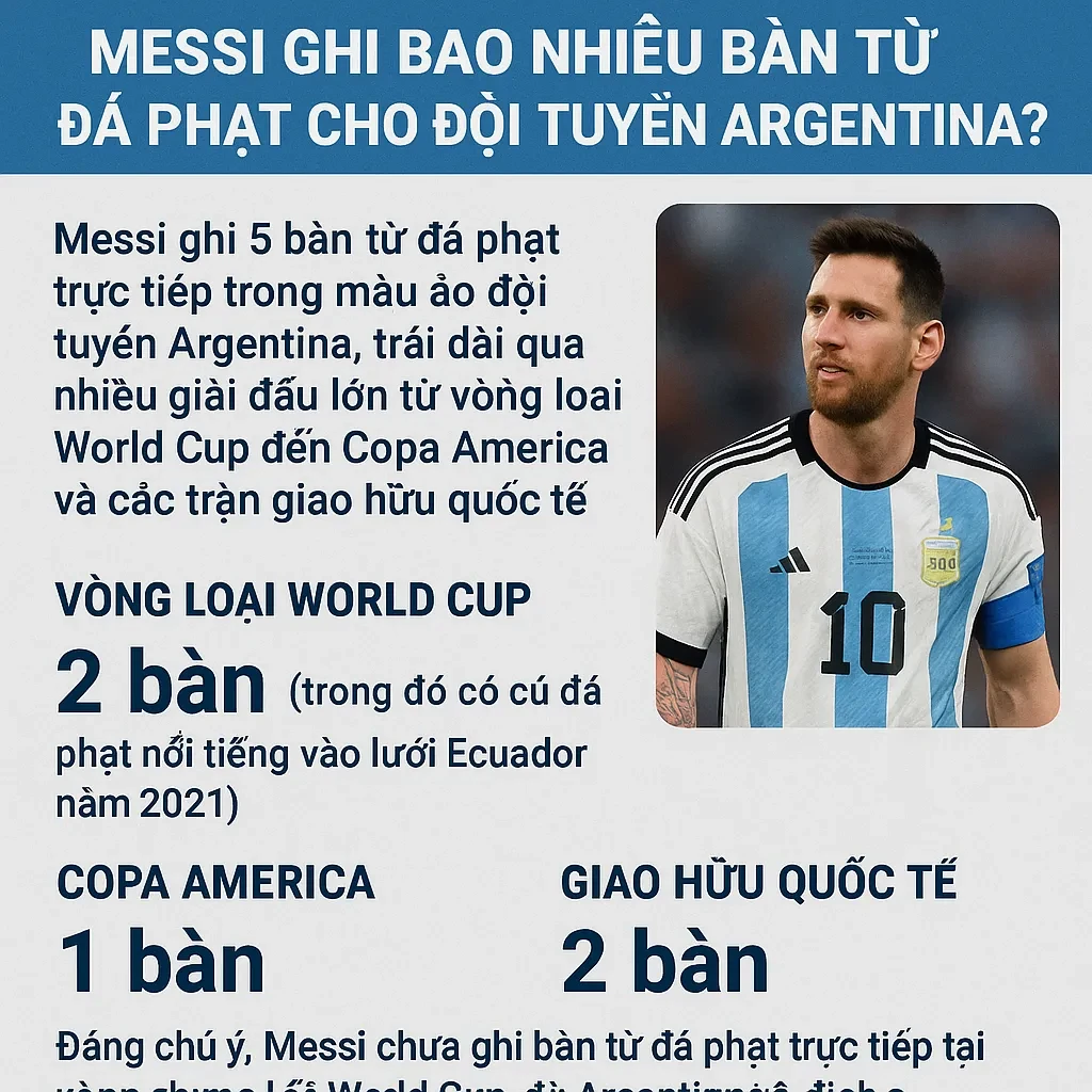 Siêu sao Messi thực hiện cú sút phạt cầu mây kỹ thuật cho đội tuyển quốc gia Argentina