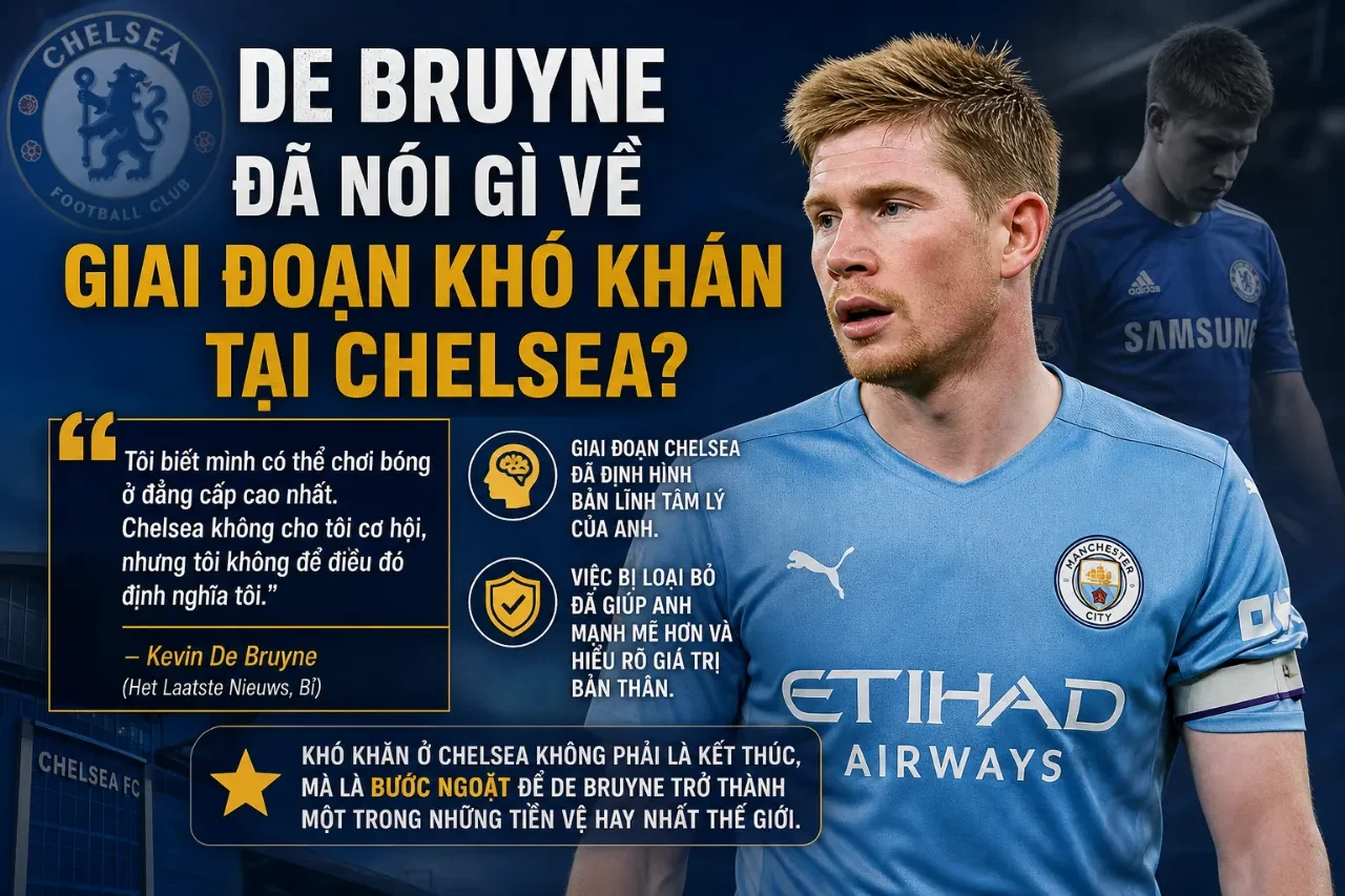 De Bruyne Đã Nói Gì Về Giai Đoạn Khó Khăn Tại Chelsea?