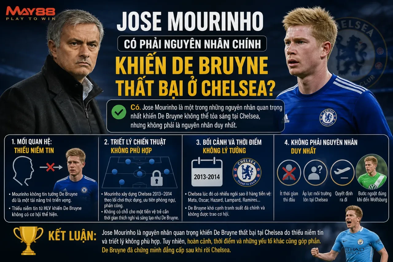 Jose Mourinho Có Phải Nguyên Nhân Chính Khiến De Bruyne Thất Bại Ở Chelsea?