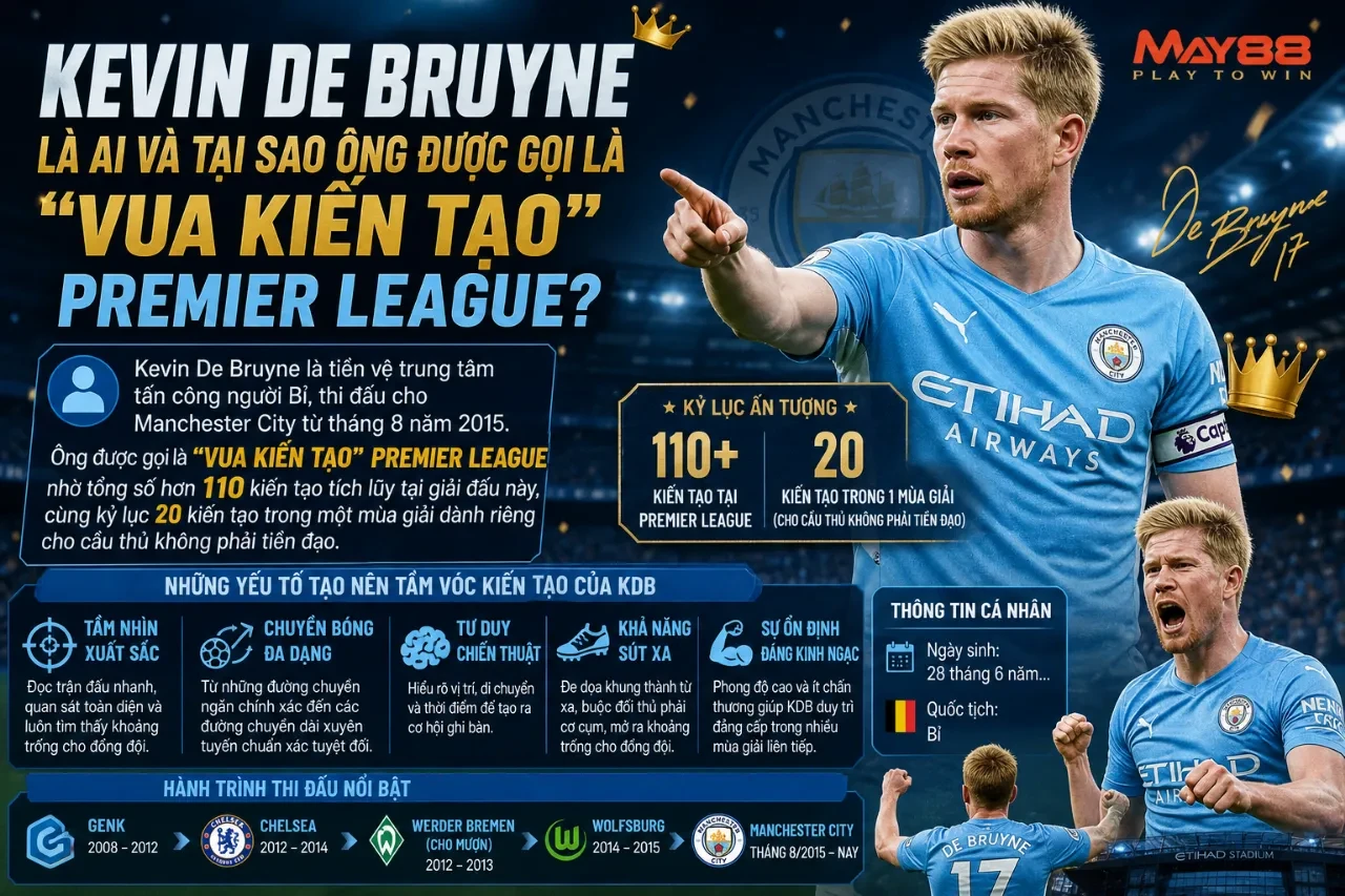 Kevin De Bruyne Đã Lập Những Kỷ Lục Kiến Tạo Nào Trong Lịch Sử Premier League?