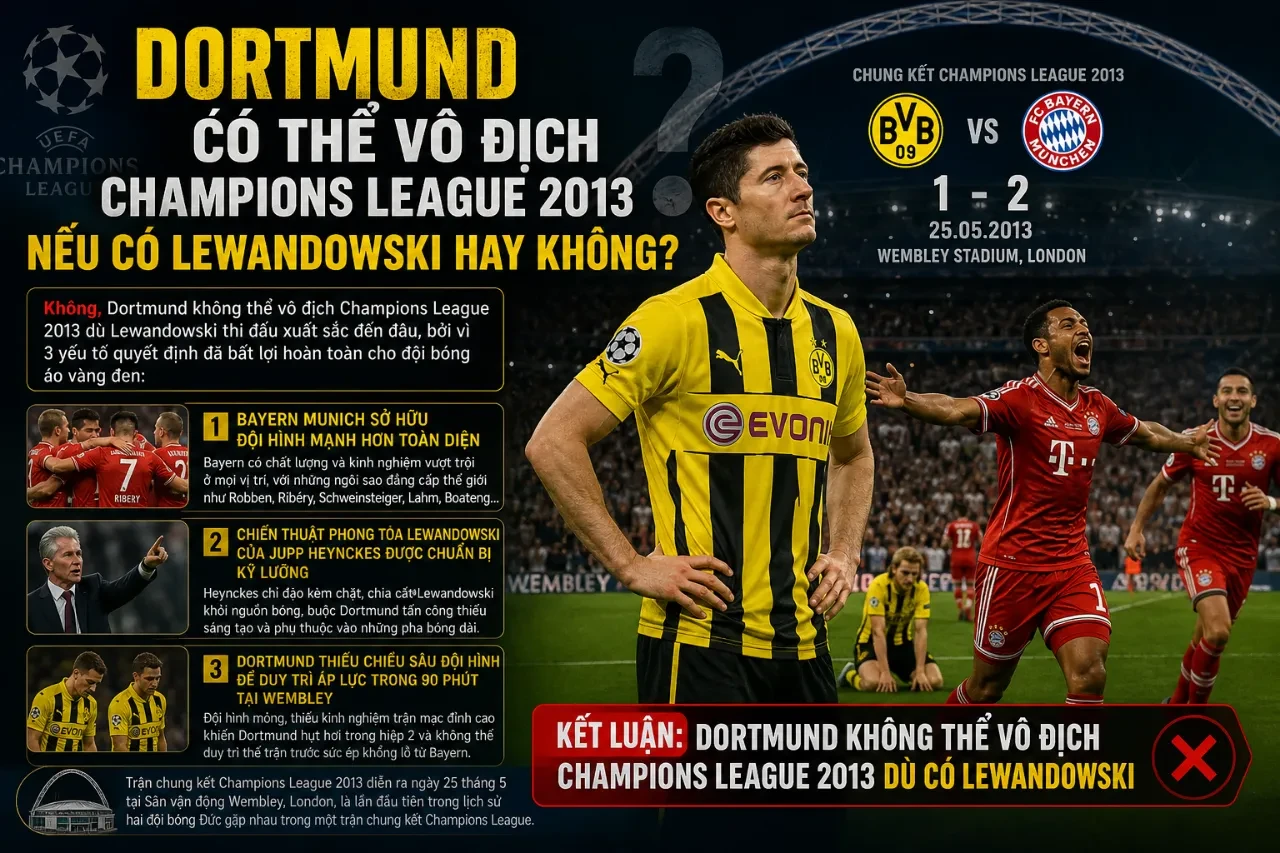 Robert Lewandowski buồn tẻ sau thất bại ở chung kết Champions League 2013 tại Wembley
