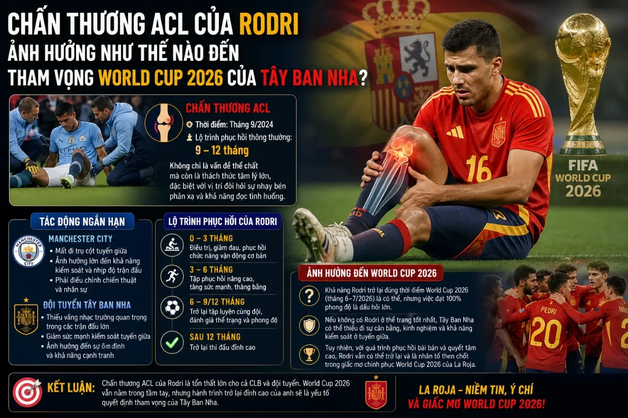 Rodri gặp chấn thương trên sân và quá trình nỗ lực hồi phục thể trạng