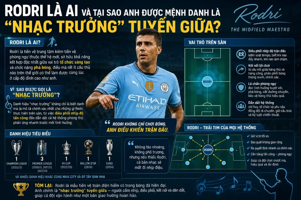 Rodri – Nhạc Trưởng Thống Trị Tuyến Giữa Giúp Đội Tuyển Tây Ban Nha Vô Địch Euro 2024 và Chinh Phục World Cup 2026