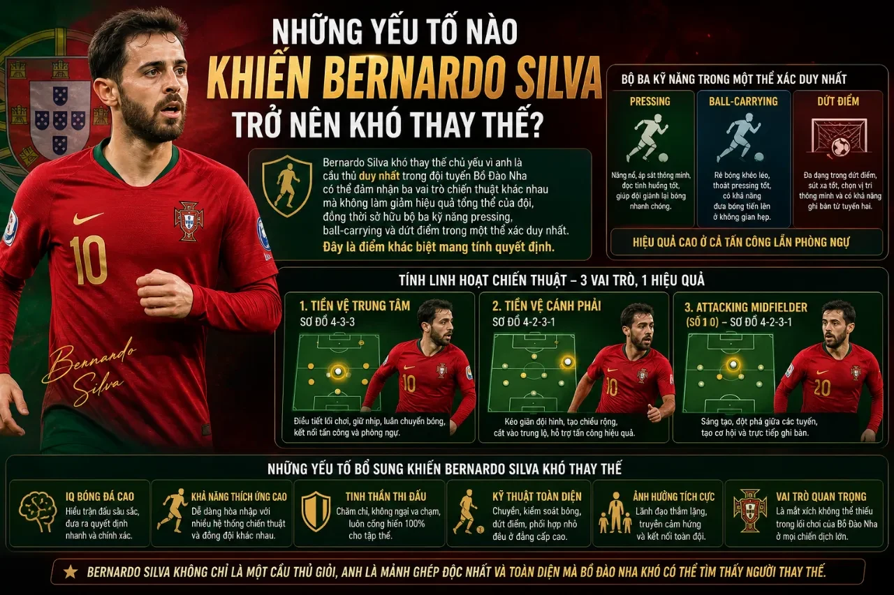 Bernardo Silva Có Còn Là Trụ Cột Không Thể Thay Thế Của Tuyển Bồ Đào Nha Tại World Cup 2026?