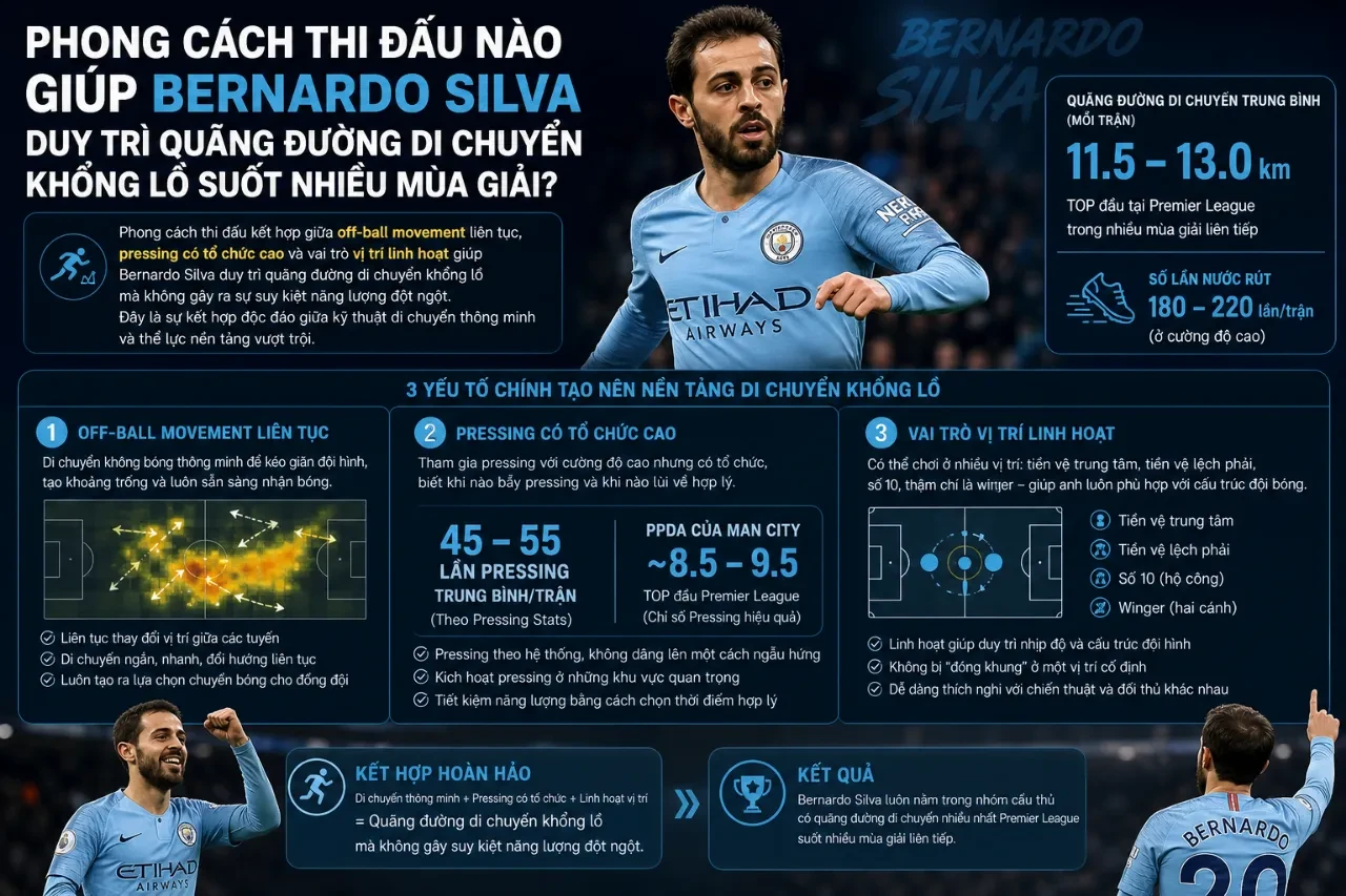 Bernardo Silva di chuyển áp sát cướp bóng cực kỳ thông minh