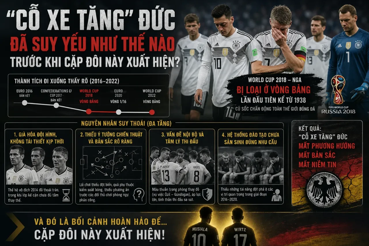 Nỗi thất vọng của các cầu thủ Đức sau thành tích không như ý tại các giải đấu lớn trước đây