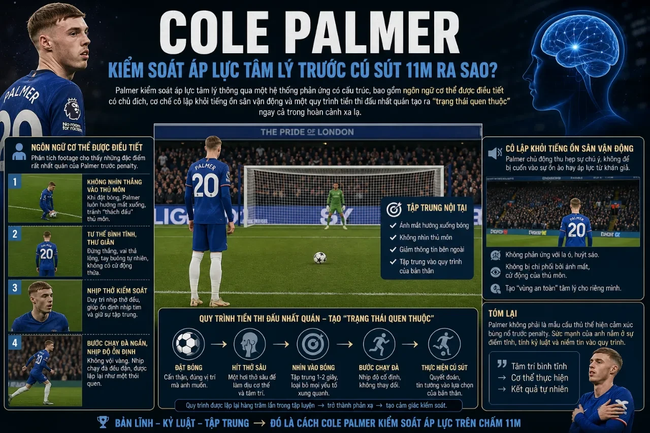 Bí Mật Đằng Sau Bản Lĩnh Thép Của Cold Palmer: Kỹ Thuật Sút Chấm 11m Và Tâm Lý Băng Giá Thống Trị Premier League