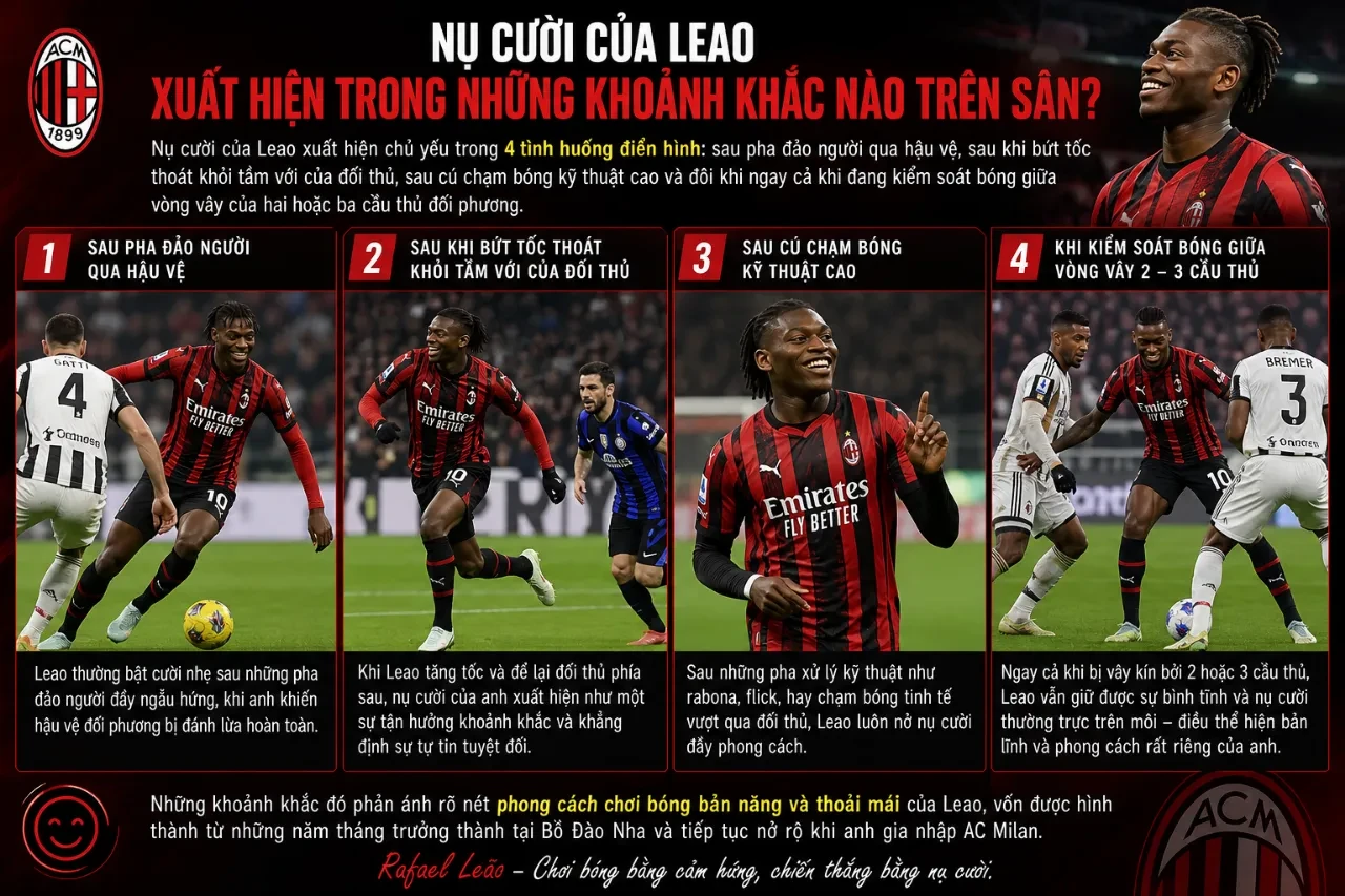Rafael Leao – Khám Phá Bí Mật Đằng Sau Nụ Cười Thương Hiệu Khi Lừa Bóng Khiến Fan Mê Đắm