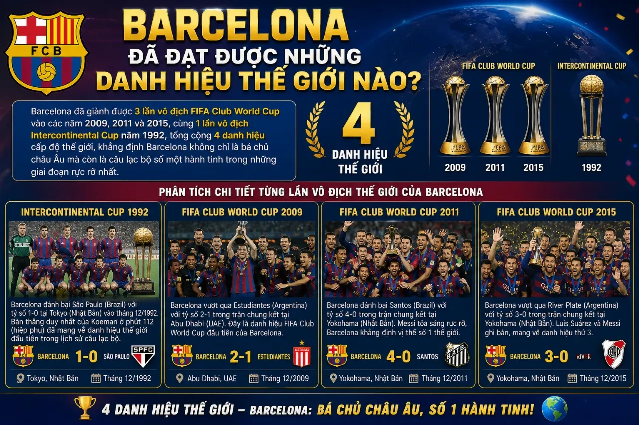 Tổng Hợp Danh Hiệu FC Barcelona: Toàn Bộ Chức Vô Địch & Kỷ Lục Của Gã Khổng Lồ Xứ Catalonia