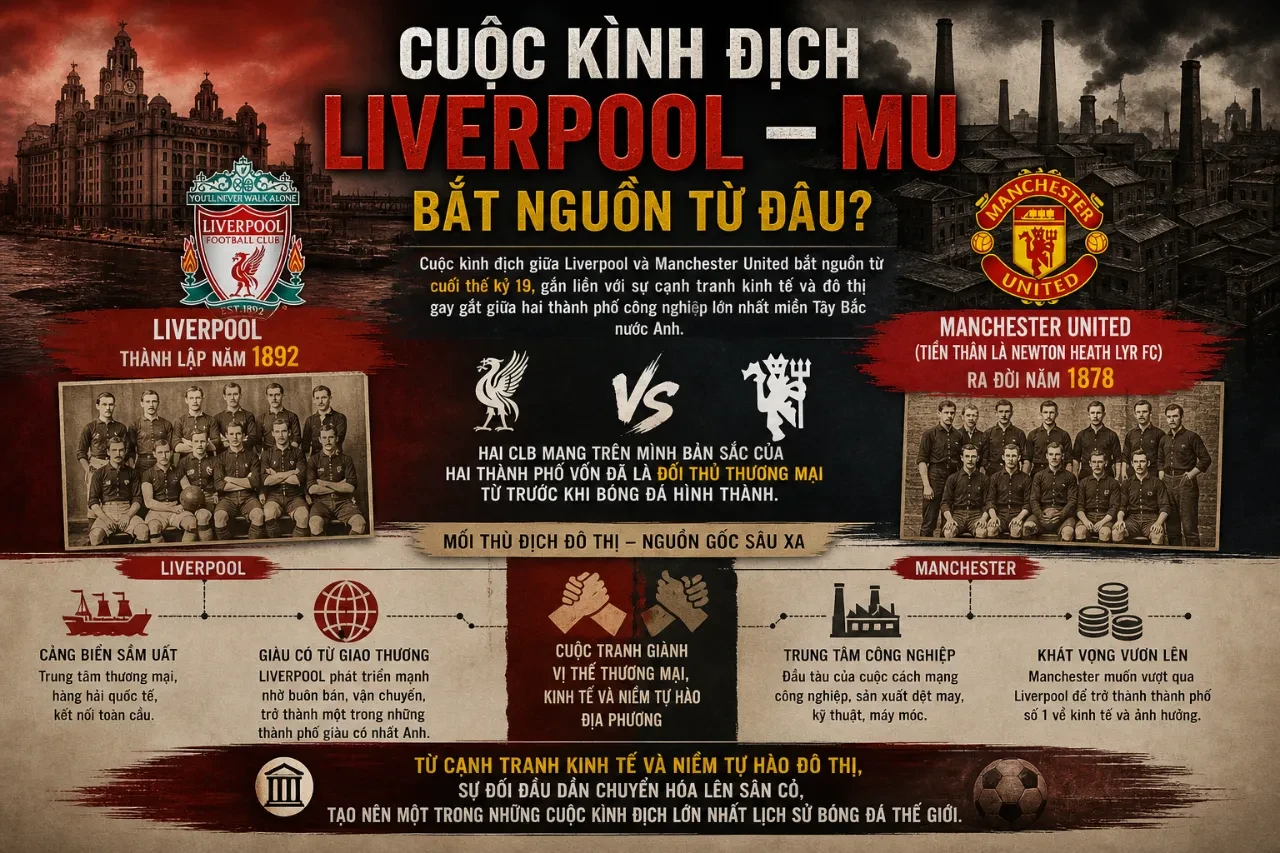 Đại Chiến Derby Nước Anh: Toàn Cảnh Cuộc Kình Địch Thế Kỷ Giữa Liverpool và Quỷ Đỏ Manchester United