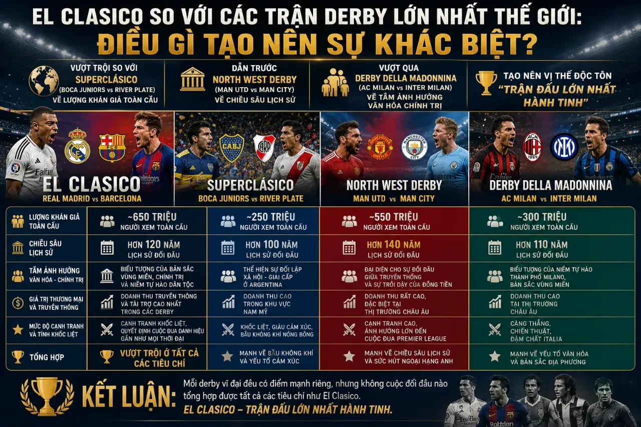 Giải Mã El Clasico: Lịch Sử Đối Đầu, Kỷ Lục Và Thù Địch Thế Kỷ Giữa Real Madrid Và Barcelona