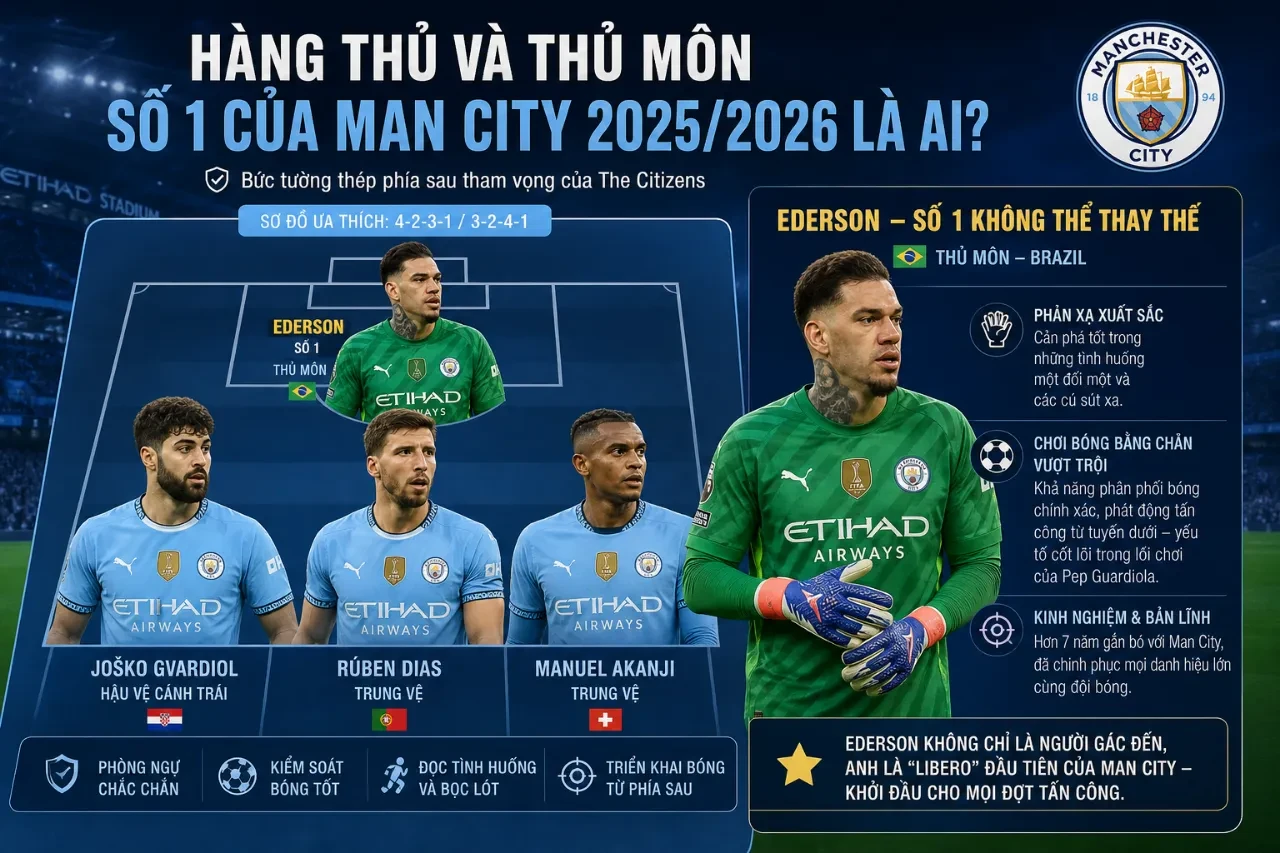 Hệ thống phòng ngự kiên cố của Manchester City dưới sự chỉ huy của Ruben Dias và thủ thành Ederson