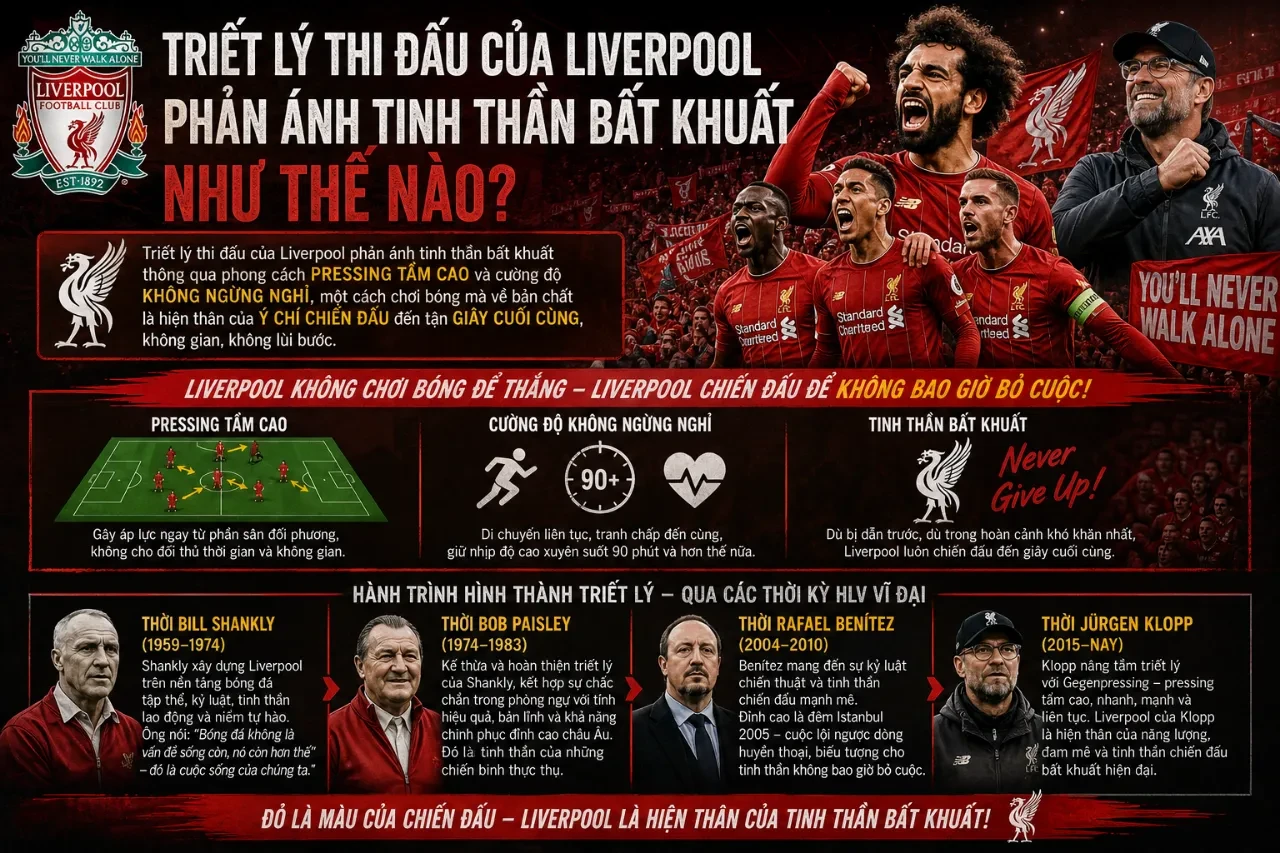 Cầu thủ Liverpool thực hiện pressing cường độ cao