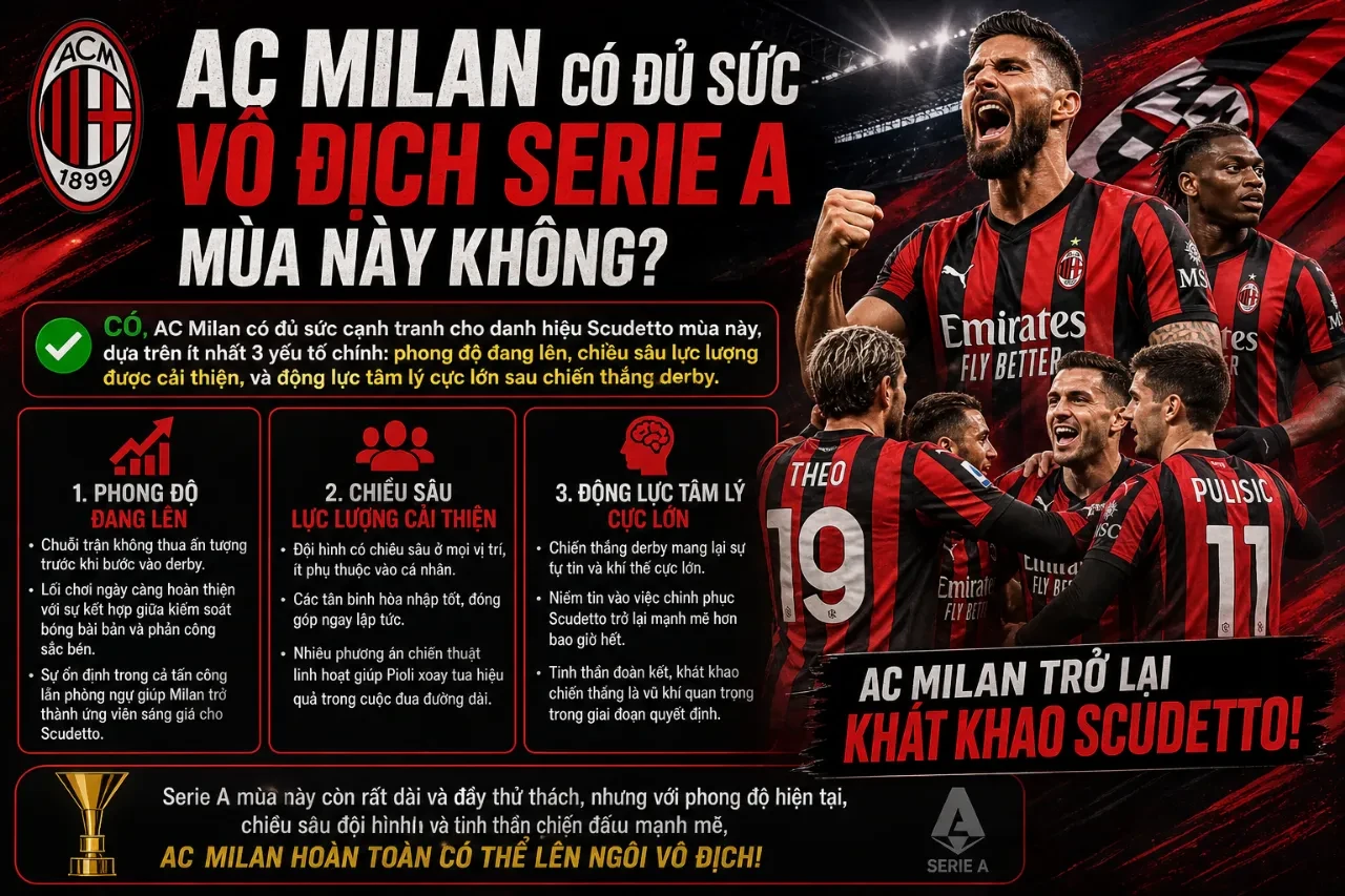 AC Milan Có Đủ Sức Vô Địch Serie A Mùa Này Không