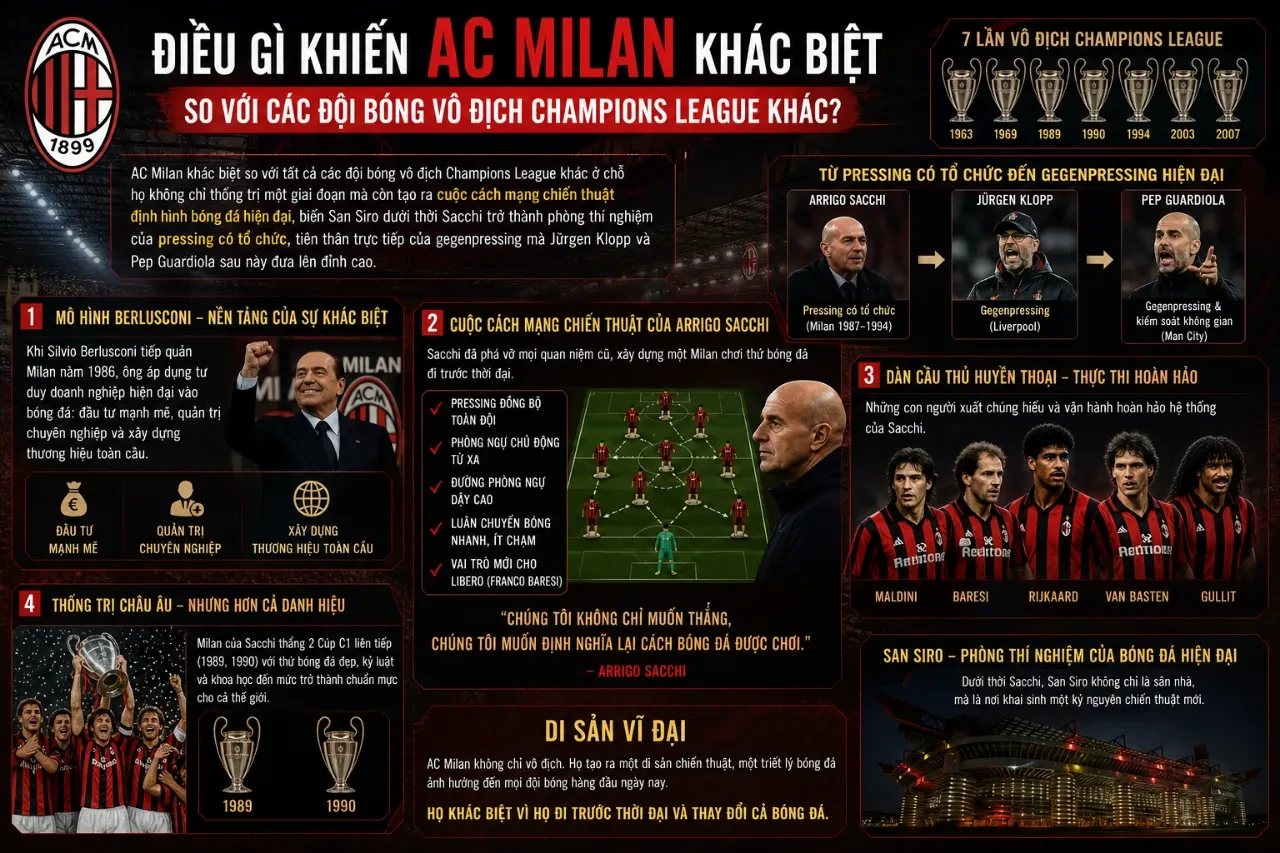 AC Milan Và Kỷ Lục 7 Lần Vô Địch Champions League: Rossoneri Chinh Phục Cúp C1 Như Thế Nào?