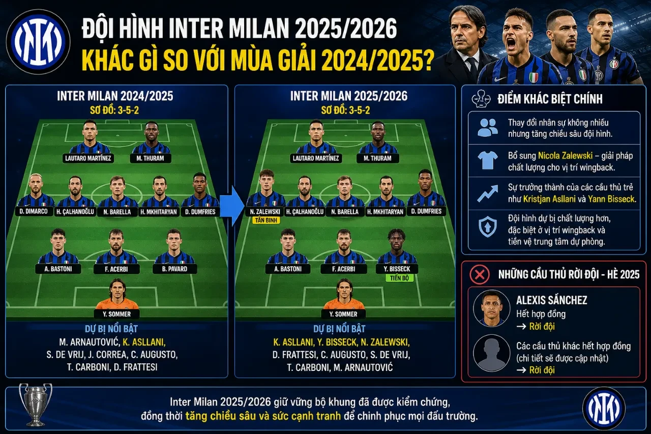 Khám Phá Đội Hình Inter Milan 2025/2026: Danh Sách Cầu Thủ & Những Trụ Cột Không Thể Thiếu