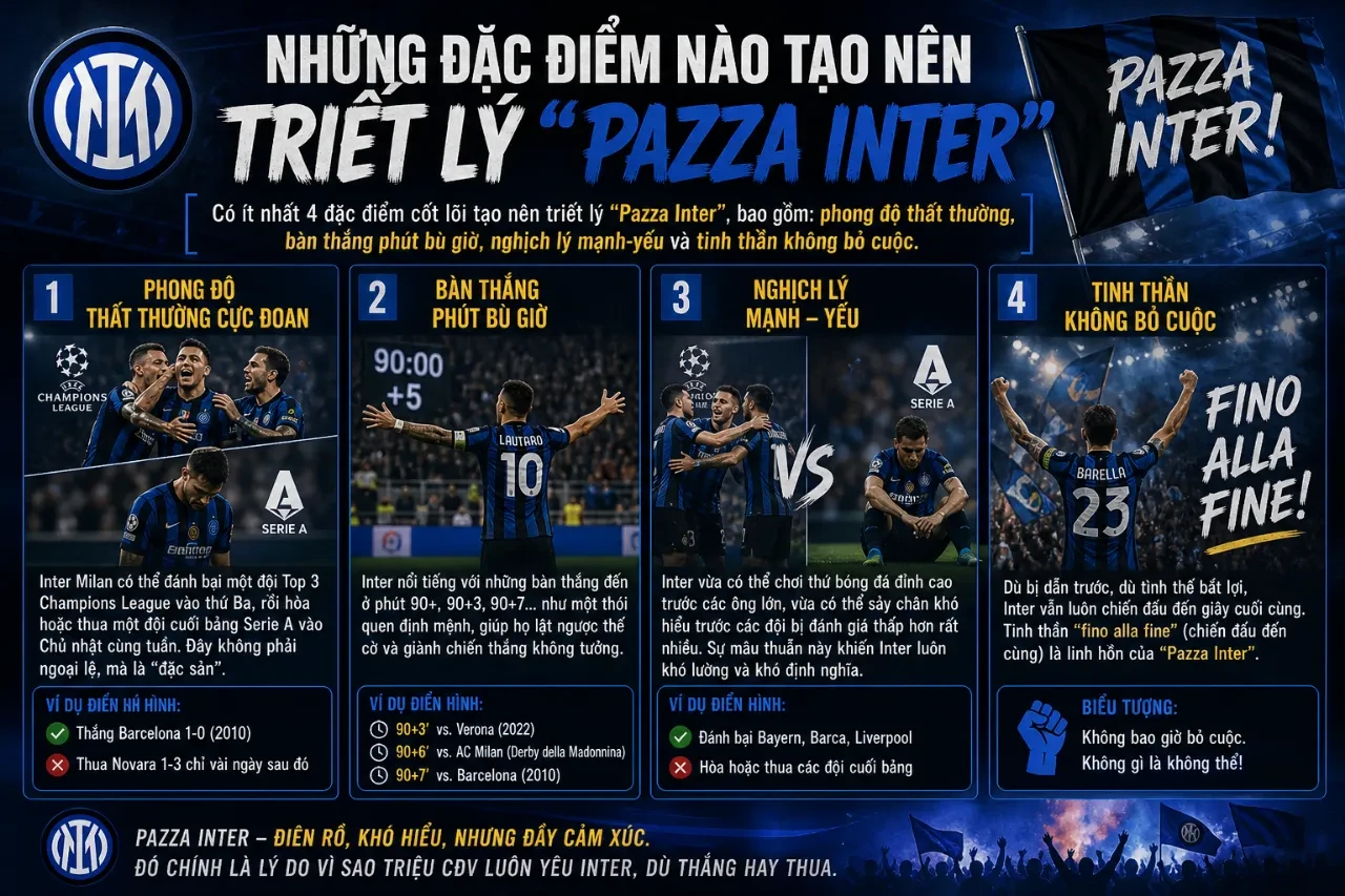 Pazza Inter Là Gì? Giải Mã Triết Lý Điên Rồ Và Bản Lĩnh Lật Ngược Thế Cờ Của Nerazzurri