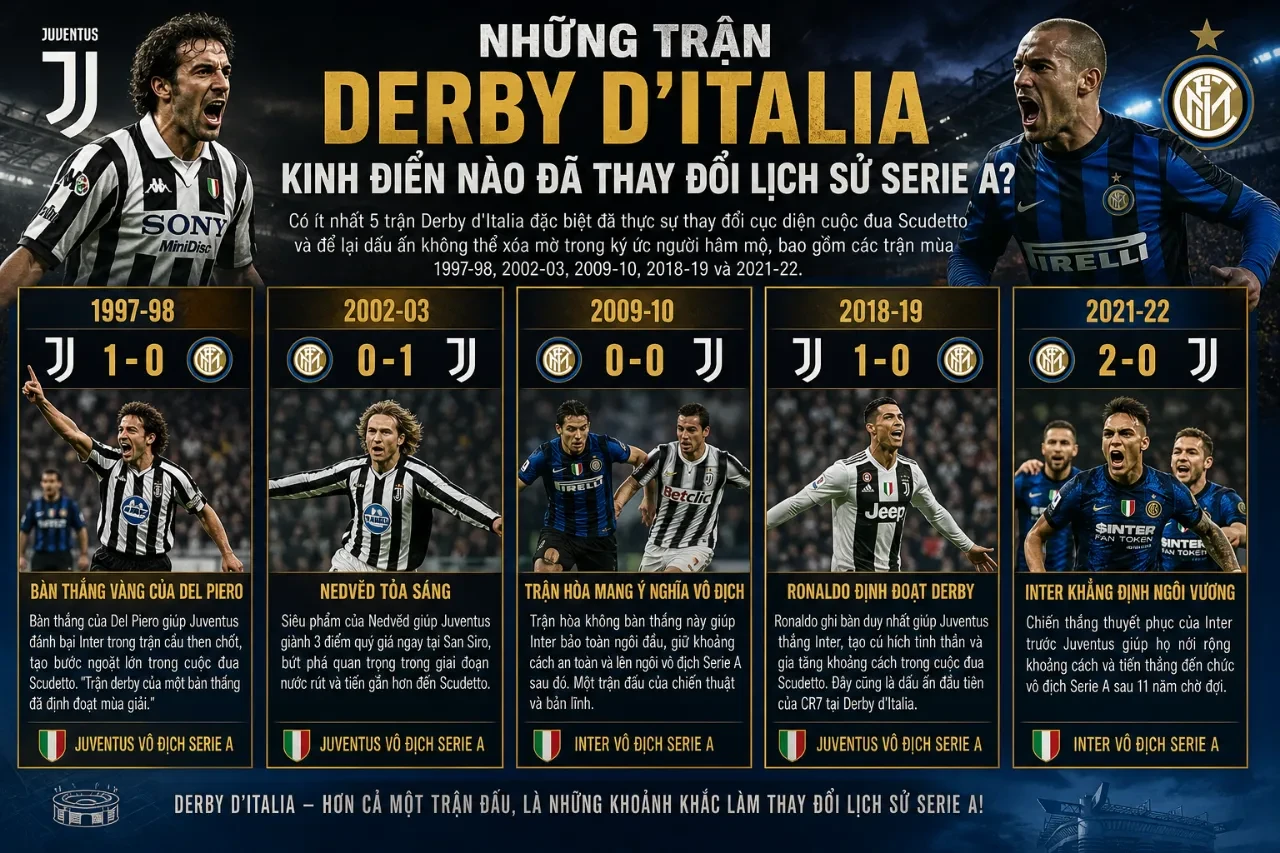 Những Trận Derby d'Italia Kinh Điển Nào Đã Thay Đổi Lịch Sử Serie A?