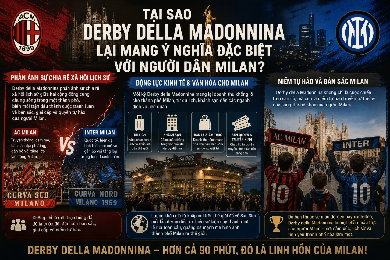 Tại Sao Derby della Madonnina Lại Mang Ý Nghĩa Đặc Biệt Với Người Dân Milan