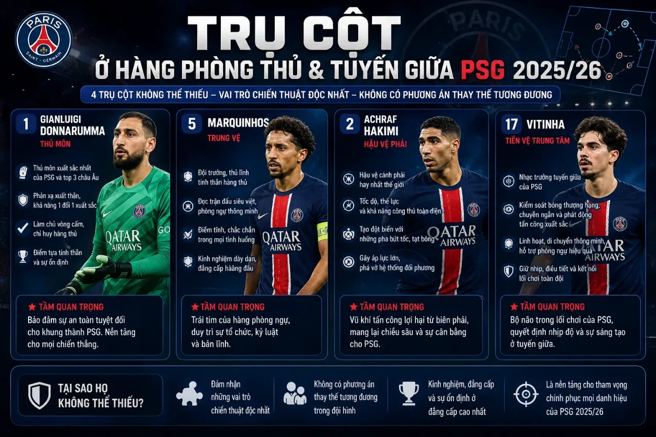 Khám Phá Đội Hình Paris Saint-Germain 2025/26: Danh Sách Cầu Thủ & Những Trụ Cột Không Thể Thiếu