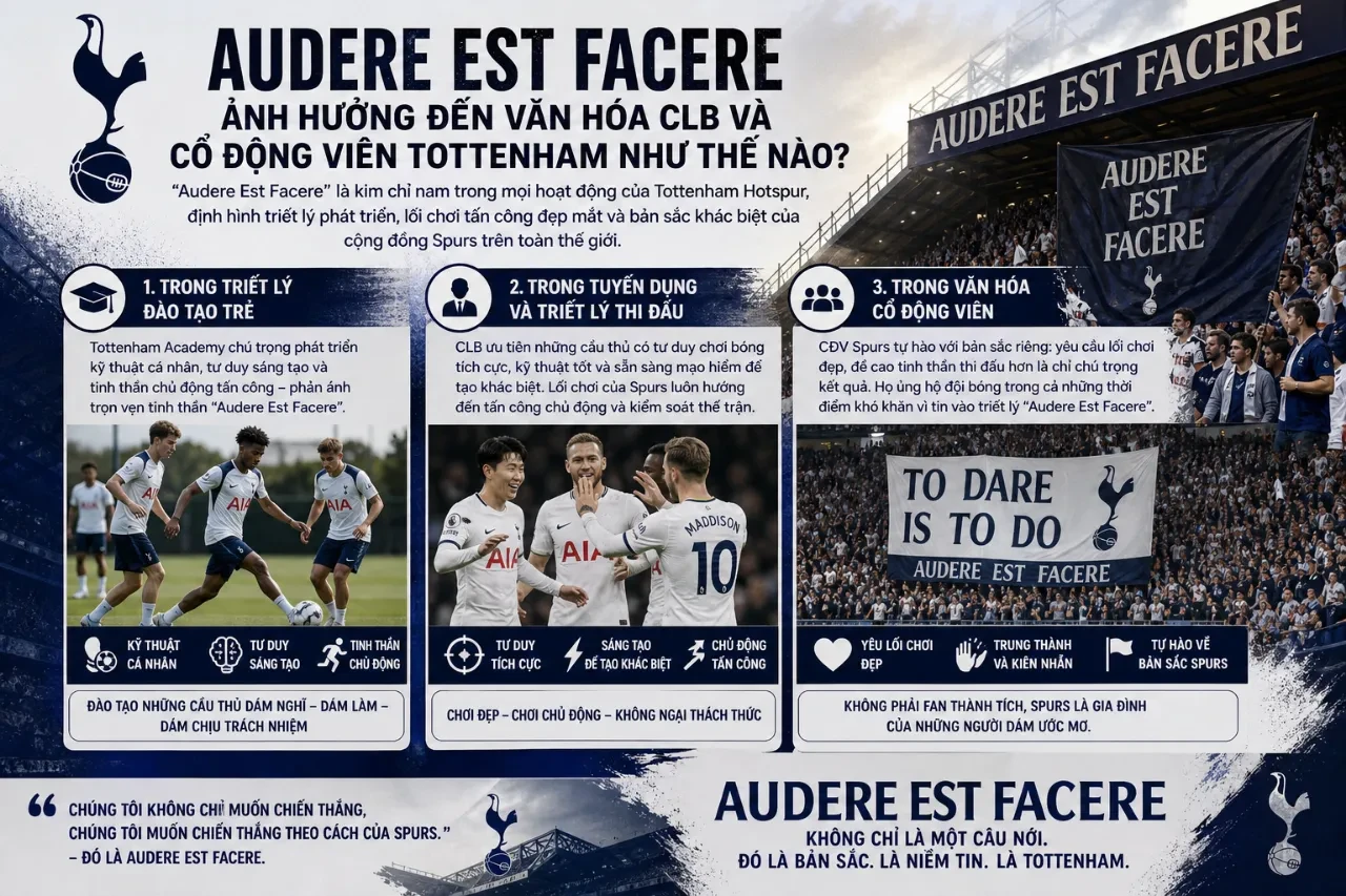 Cổ động viên Tottenham cổ vũ nhiệt tình trên khán đài sân vận động