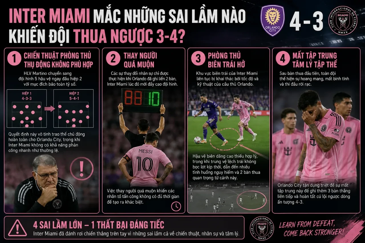 Inter Miami Mắc Những Sai Lầm Nào Khiến Đội Thua Ngược 3-4?