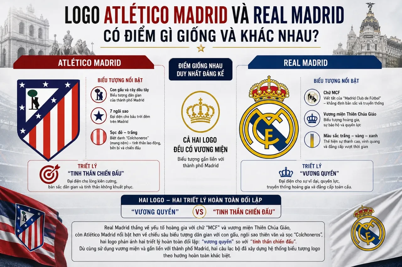 Giải Mã Ý Nghĩa Logo Atlético Madrid: Biểu Tượng Con Gấu, Ngôi Sao và Huy Hiệu Huyền Thoại