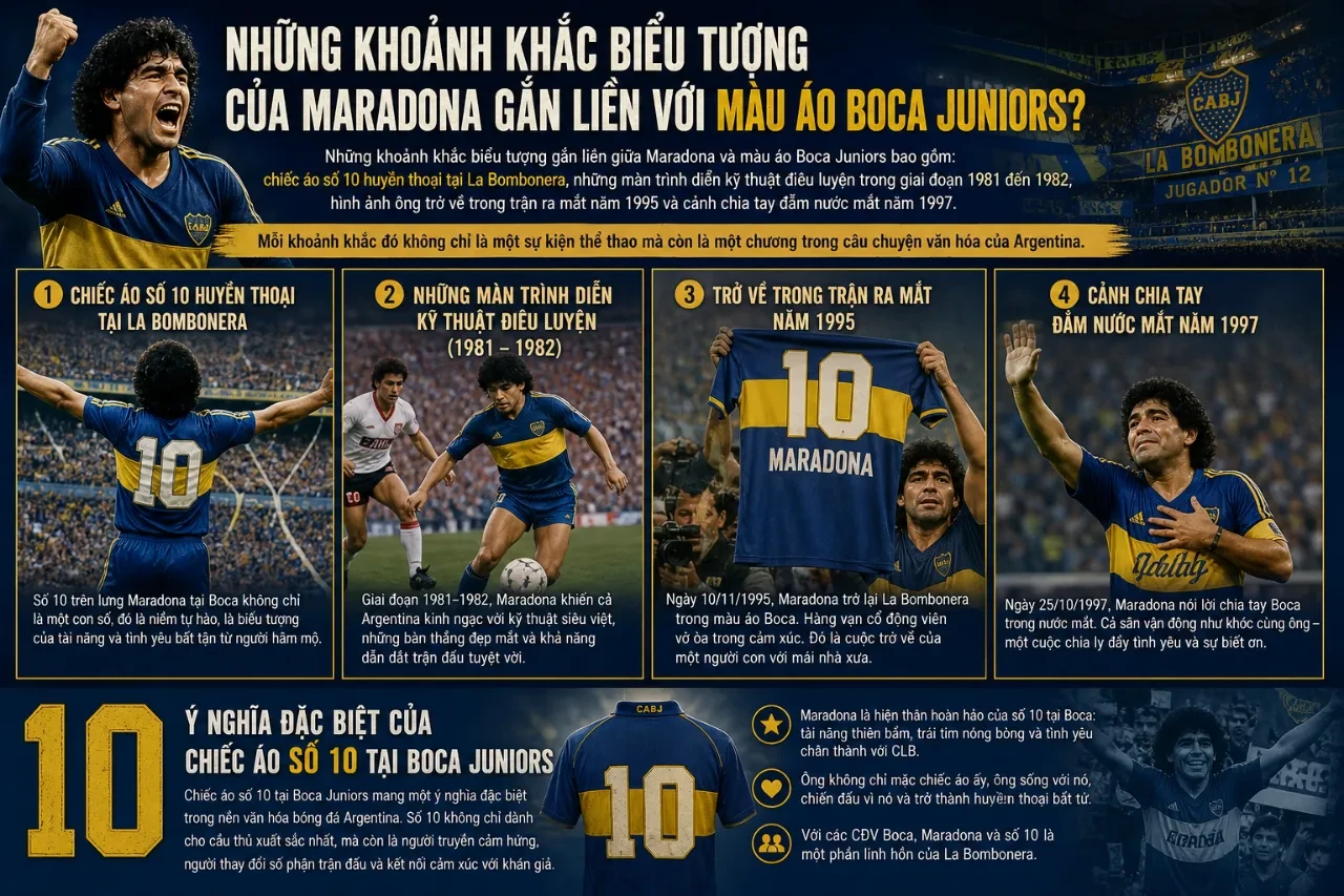 Khoảnh khắc cảm xúc của Maradona trên sân vận động La Bombonera
