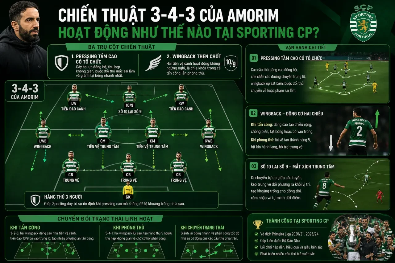 Kỷ Nguyên Ruben Amorim Tại Sporting CP: Từ Cơn Khát 19 Năm Đến 3 Chức Vô Địch Primeira Liga