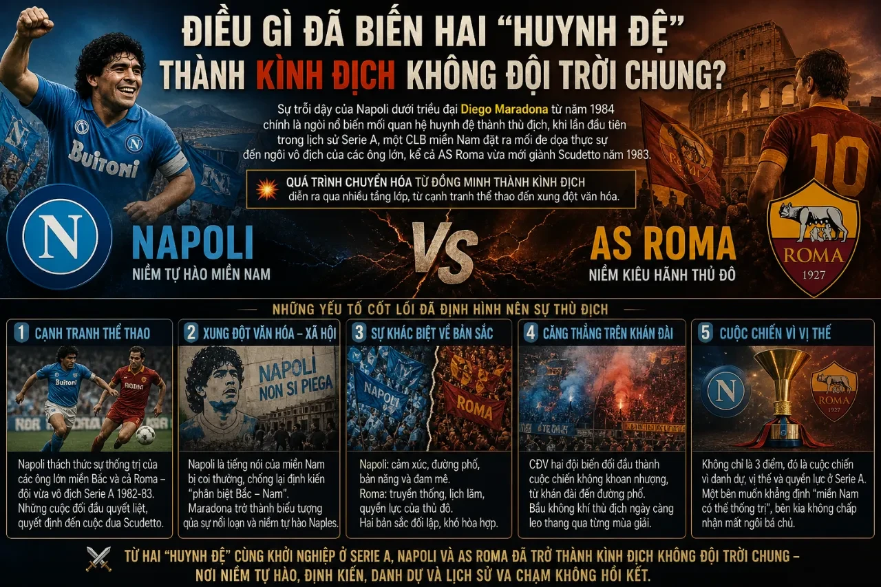 Cảnh tượng căng thẳng trong một trận đấu đỉnh cao giữa Napoli và AS Roma