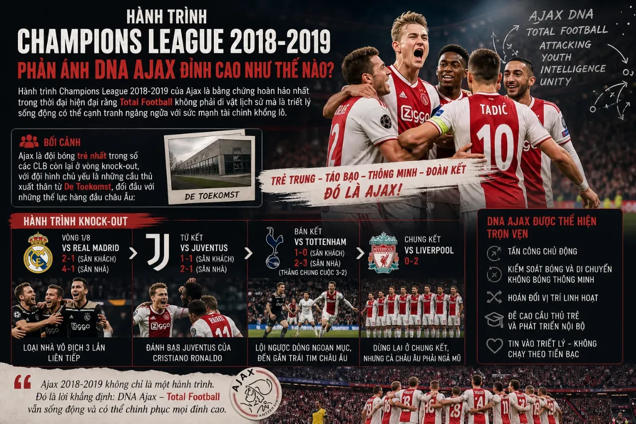 Giải Mã DNA Ajax Amsterdam: Bản Sắc Tấn Công Hoa Mỹ Và Triết Lý Total Football Quyến Rũ Nhất Châu Âu