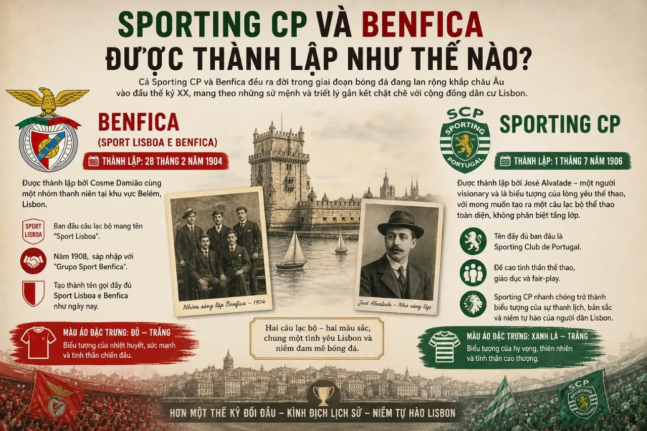 Sporting CP và Benfica Được Thành Lập Như Thế Nào