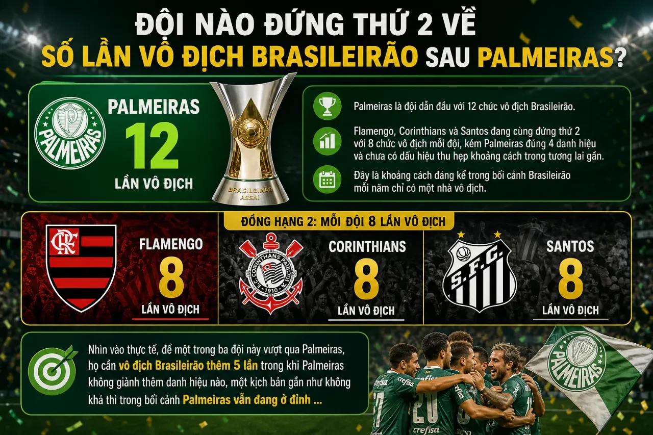 Đội bóng đứng thứ hai về số lần vô địch Brasileirão sau Palmeiras.