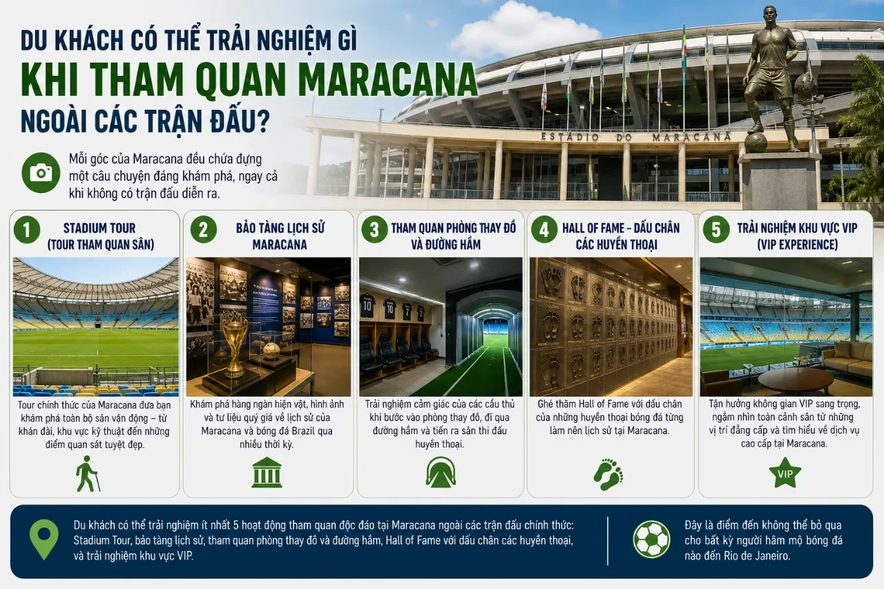 Du khách háo hức chụp hình lưu niệm trong hành trình tham quan phòng thay đồ sân Maracana