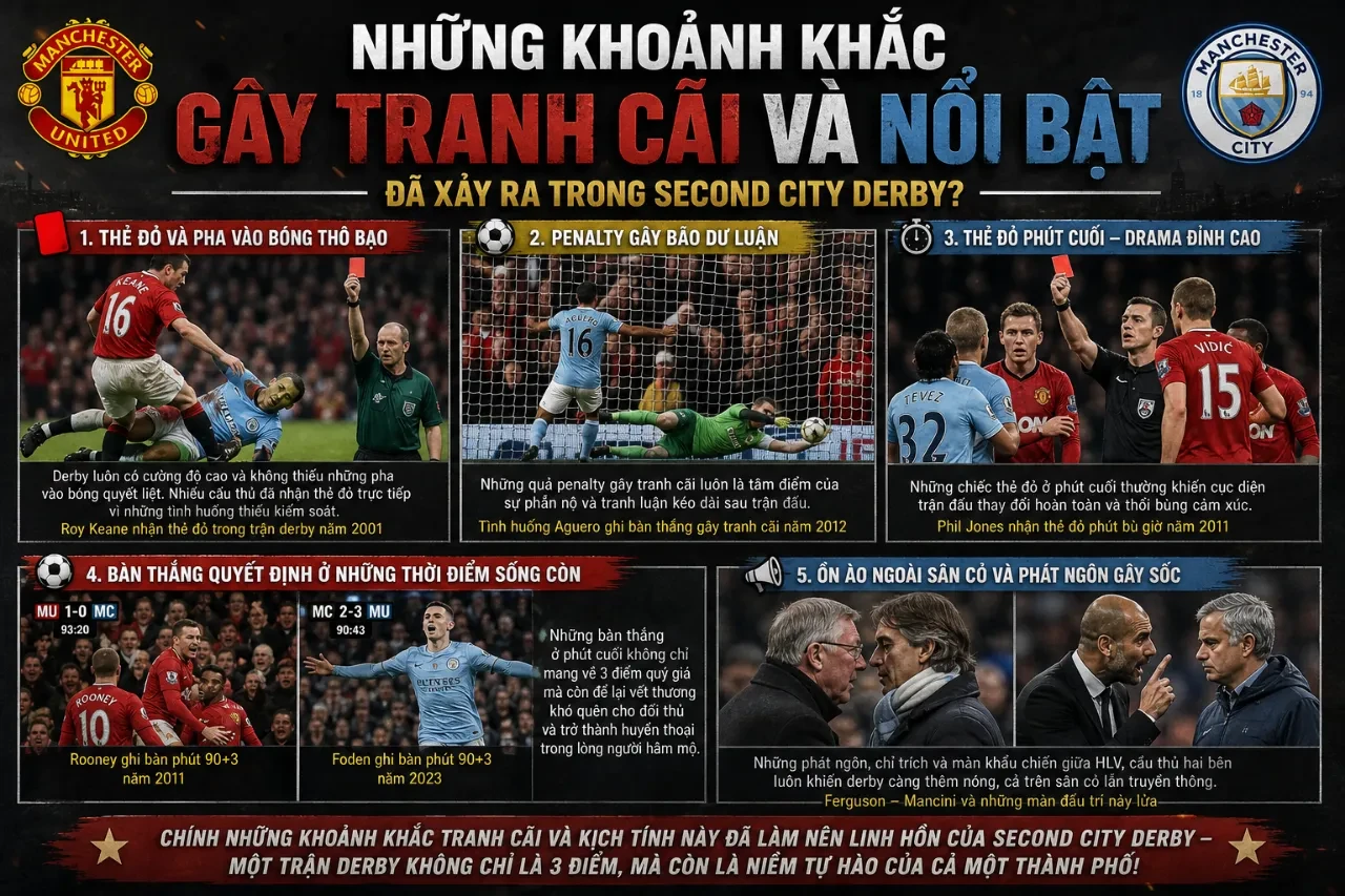 Pha va chạm tranh chấp quyết liệt giữa các cầu thủ hai đội trong trận derby thành Birmingham