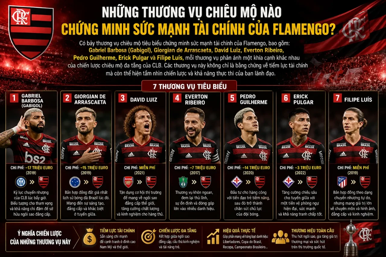 Pha ký kết hợp đồng chiêu mộ ngôi sao lớn khẳng định tiềm lực tài chính vượt trội của Flamengo