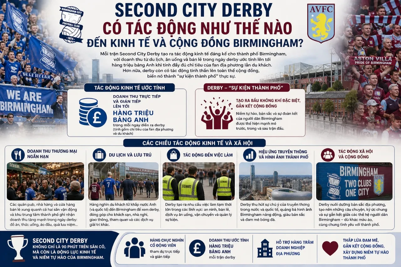 Second City Derby: Lịch Sử & Sức Nóng Của Trận Kình Địch Aston Villa vs Birmingham City Tại West Midlands