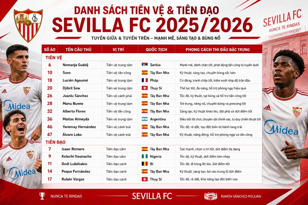 Hàng tiền vệ và tiền đạo Sevilla FC phối hợp tập luyện tích cực trên sân tập