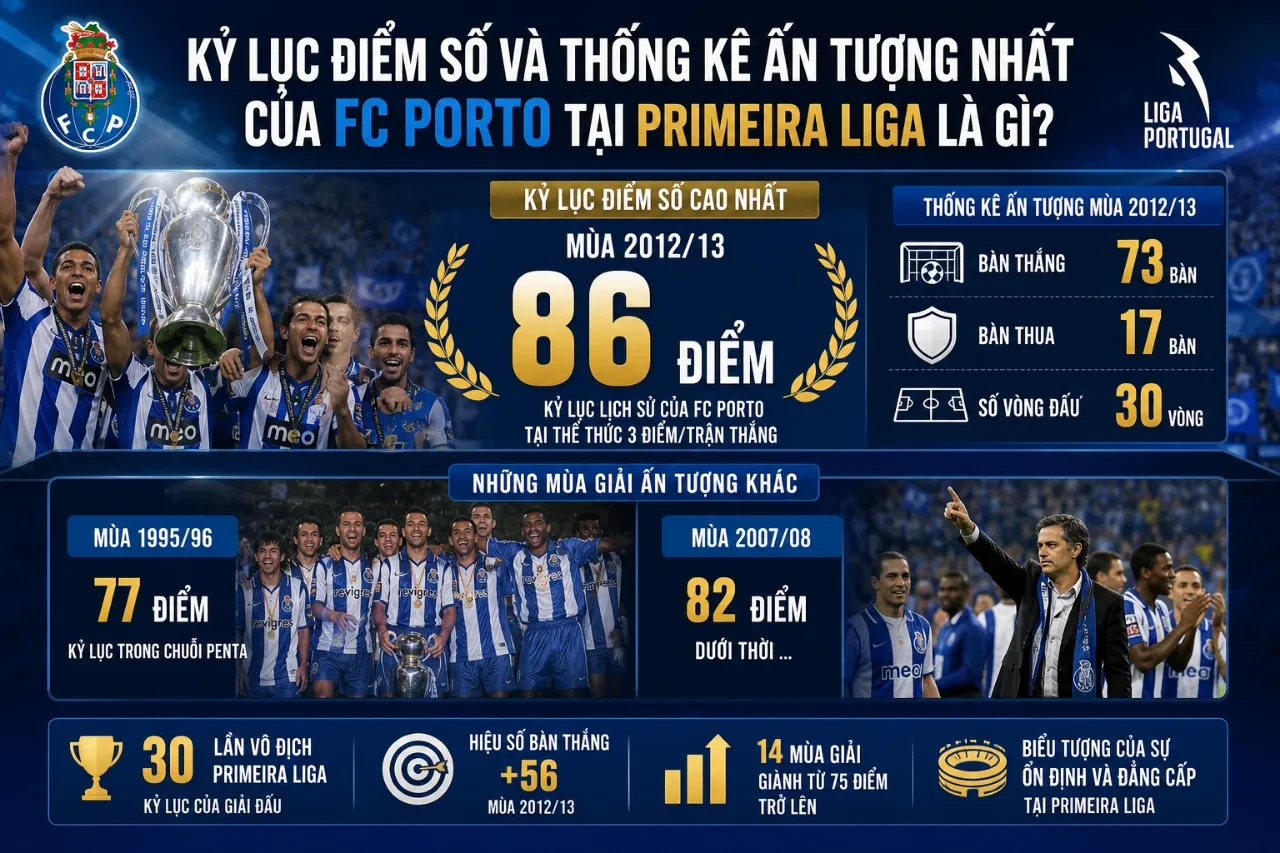 Thống Kê Toàn Diện Thành Tích & Kỷ Lục Vô Địch Quốc Nội Của FC Porto: Từ Penta Đến Những Mùa Giải Bất Bại