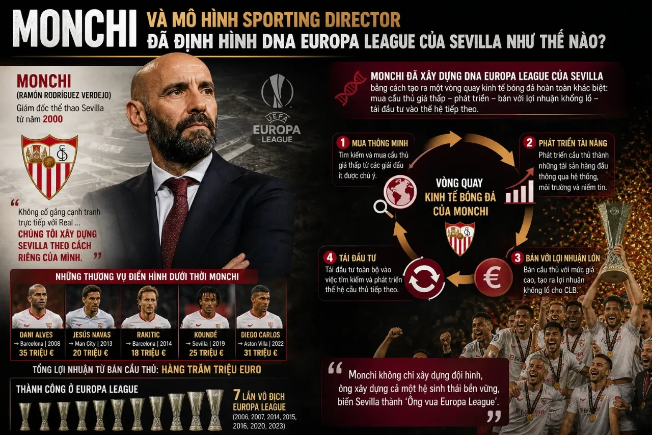 Chân dung Giám đốc thể thao Monchi - người kiến tạo nên mô hình chuyển nhượng thành công tại Sevilla