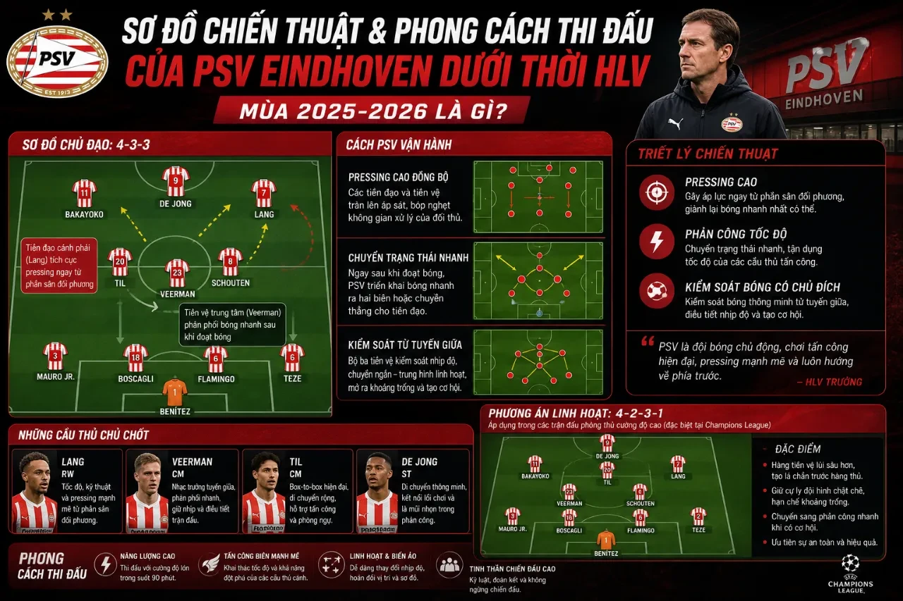 Cập Nhật Đội Hình PSV Eindhoven 2025-2026: Danh Sách Cầu Thủ & Những Ngôi Sao Chủ Chốt Mùa Giải Mới Nhất