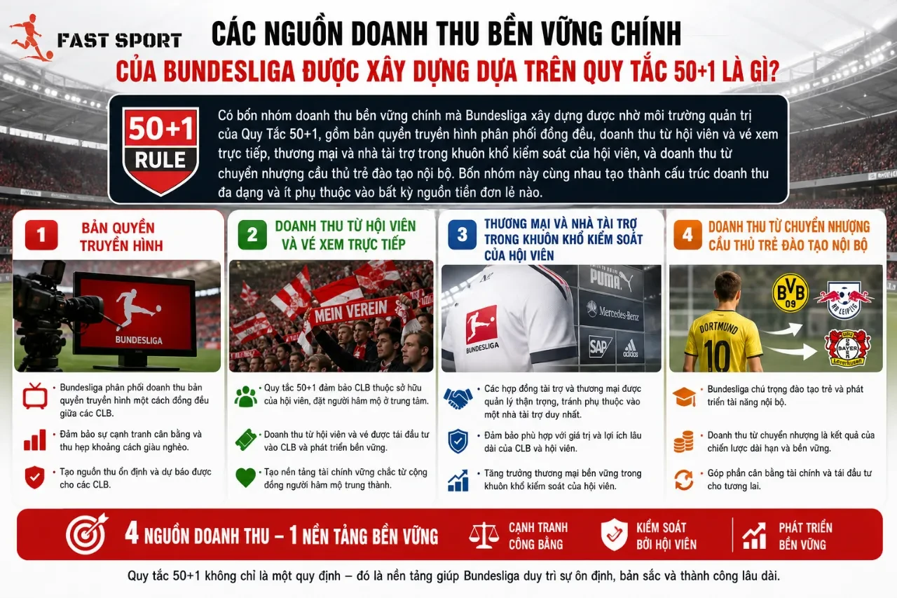 Sơ đồ phân tích các dòng tiền và nguồn thu tài chính của giải đấu vô địch quốc gia Đức