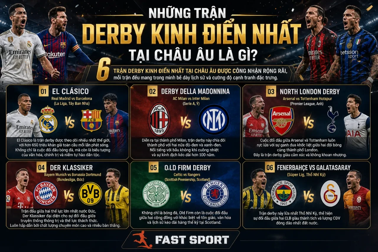 Khám Phá Những Trận Derby Nảy Lửa Và Đại Chiến Truyền Kiếp Kinh Điển Nhất Trong Các Giải Đấu Bóng Đá Lớn