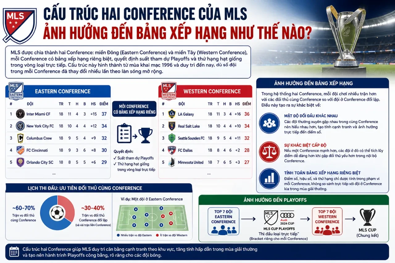Thống Kê Thành Tích Đối Đầu & Bảng Xếp Hạng Lịch Sử Major League Soccer Qua Các Mùa Giải