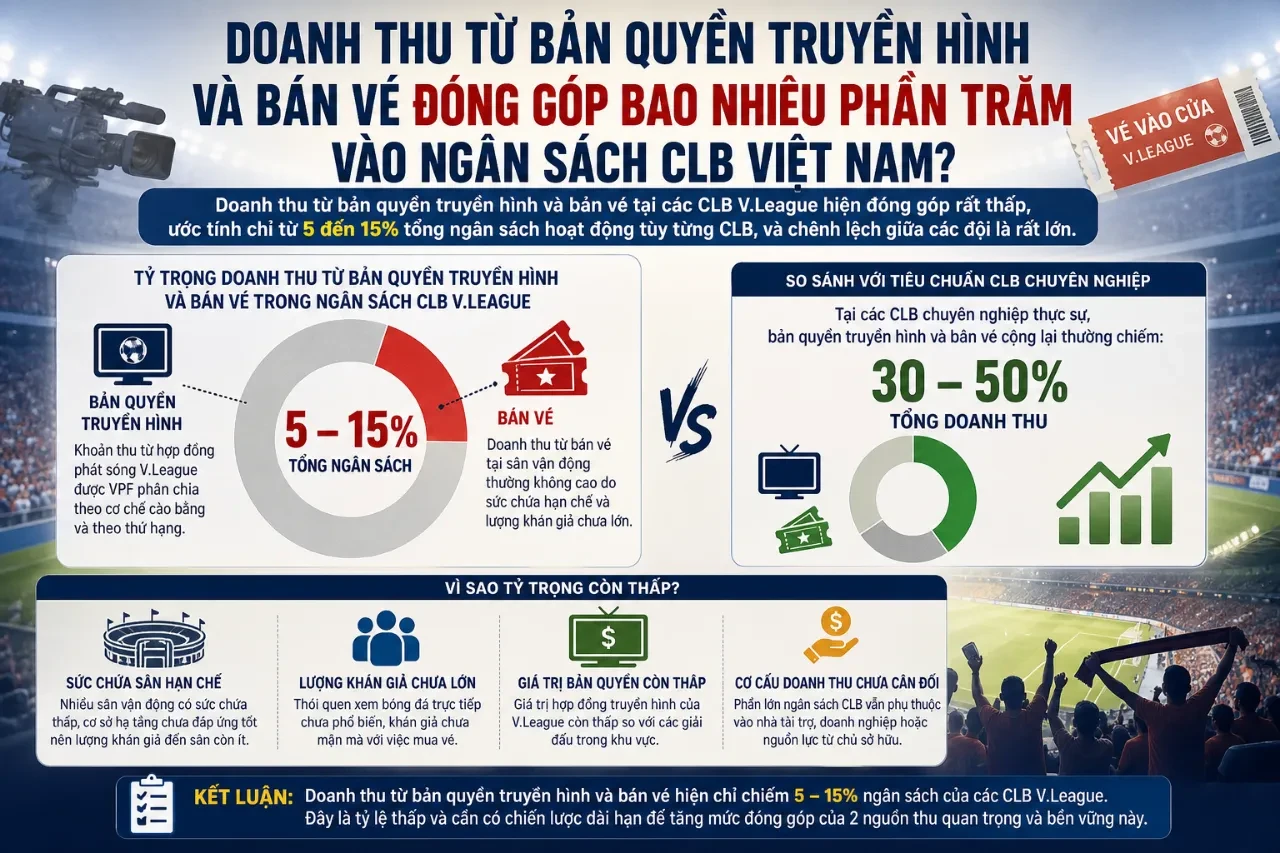 Quang cảnh khán đài trống vắng của một trận đấu bóng đá quốc nội trong bối cảnh thu hút khán giả còn hạn chế
