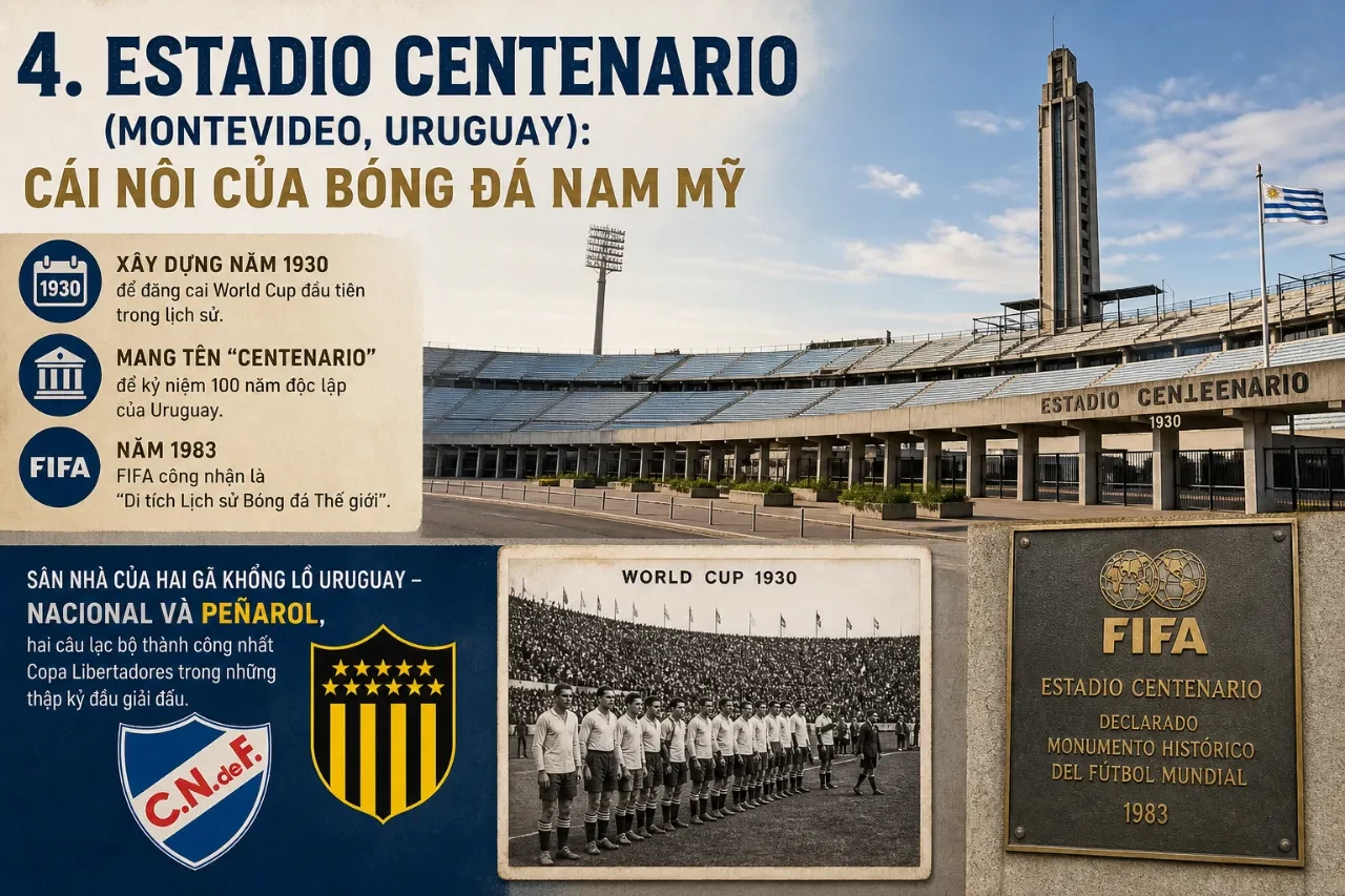 Vẻ đẹp cổ kính và hùng vĩ của tháp khán đài di tích lịch sử Estadio Centenario tại Uruguay