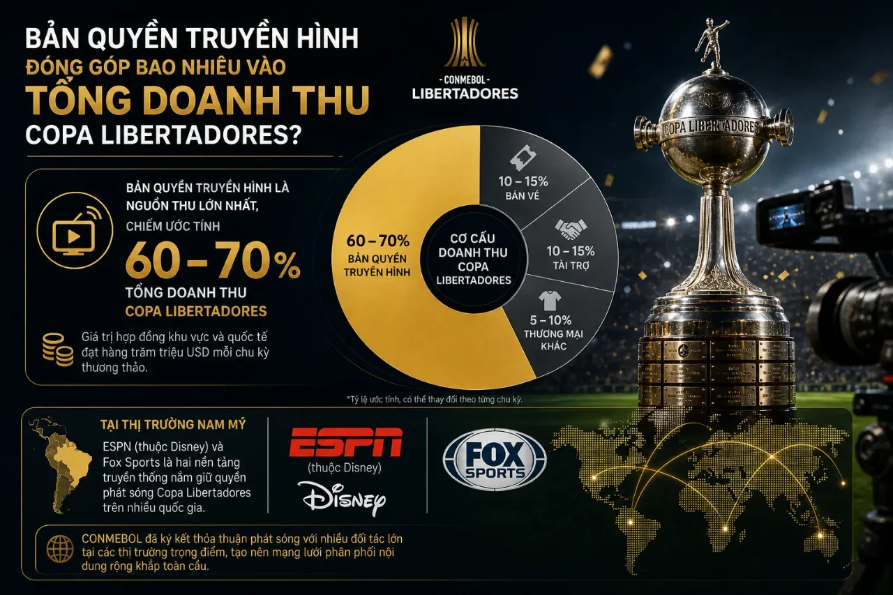 Thiết bị ghi hình chuyên nghiệp bên lề sân cỏ Copa Libertadores phục vụ phát sóng trực tiếp toàn cầu