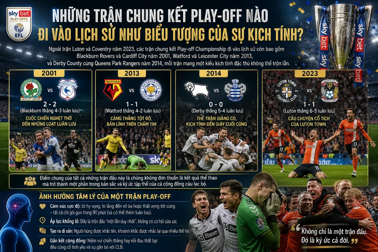 Chiếc cúp vô địch thăng hạng danh giá được trưng bày trang trọng trước thềm trận chung kết